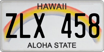 HI license plate ZLX458