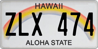 HI license plate ZLX474