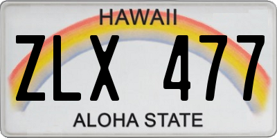 HI license plate ZLX477