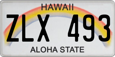 HI license plate ZLX493