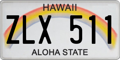 HI license plate ZLX511