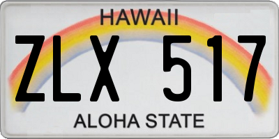 HI license plate ZLX517