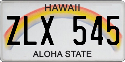 HI license plate ZLX545