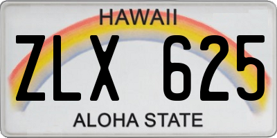 HI license plate ZLX625