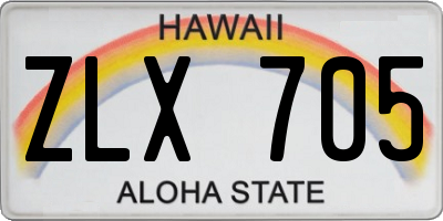 HI license plate ZLX705
