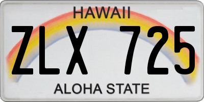 HI license plate ZLX725