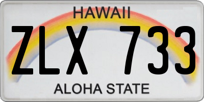 HI license plate ZLX733