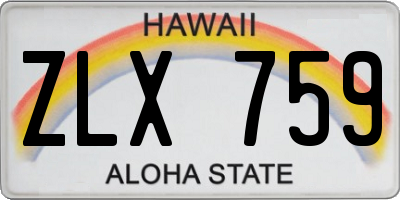 HI license plate ZLX759