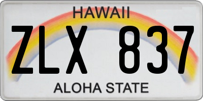 HI license plate ZLX837