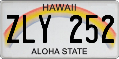 HI license plate ZLY252