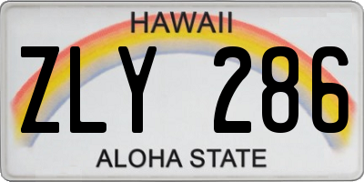 HI license plate ZLY286