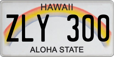 HI license plate ZLY300