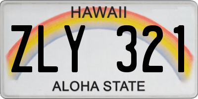 HI license plate ZLY321