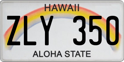 HI license plate ZLY350