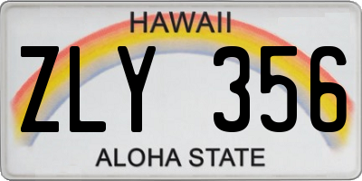 HI license plate ZLY356