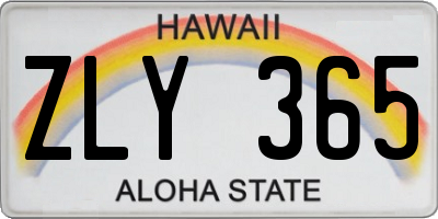 HI license plate ZLY365