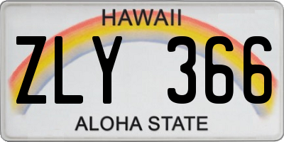 HI license plate ZLY366