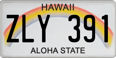 HI license plate ZLY391