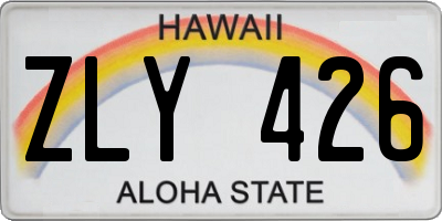HI license plate ZLY426