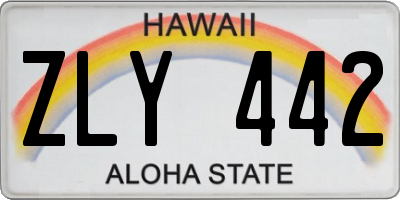 HI license plate ZLY442