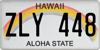 HI license plate ZLY448