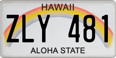 HI license plate ZLY481