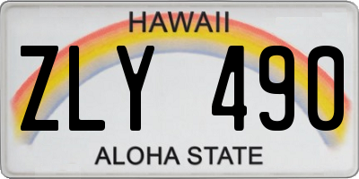 HI license plate ZLY490