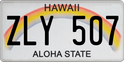 HI license plate ZLY507