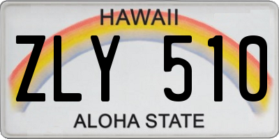 HI license plate ZLY510