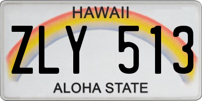 HI license plate ZLY513