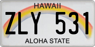 HI license plate ZLY531