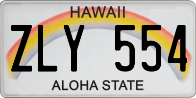 HI license plate ZLY554