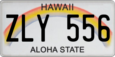 HI license plate ZLY556