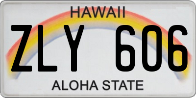 HI license plate ZLY606