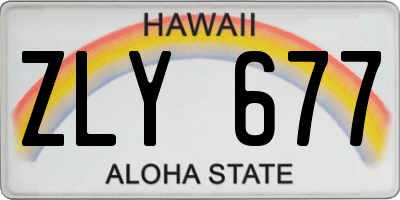 HI license plate ZLY677