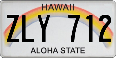 HI license plate ZLY712