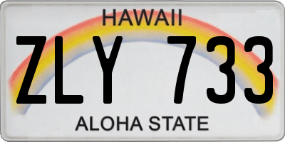 HI license plate ZLY733