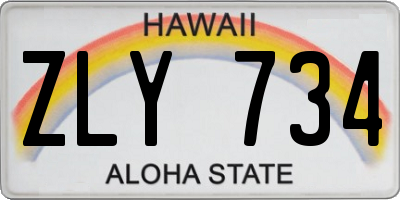 HI license plate ZLY734