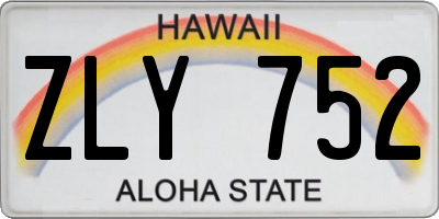 HI license plate ZLY752
