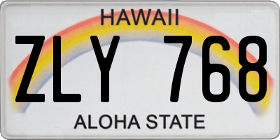 HI license plate ZLY768