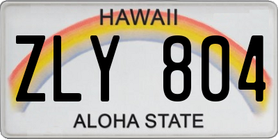 HI license plate ZLY804