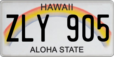 HI license plate ZLY905