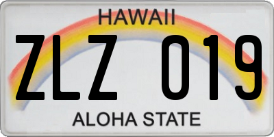 HI license plate ZLZ019