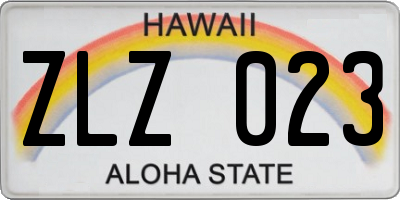 HI license plate ZLZ023