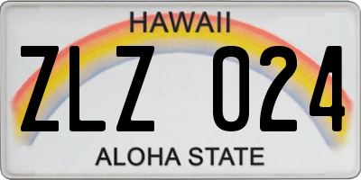 HI license plate ZLZ024