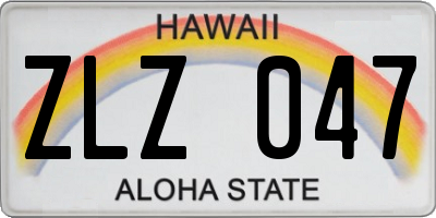 HI license plate ZLZ047
