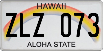 HI license plate ZLZ073