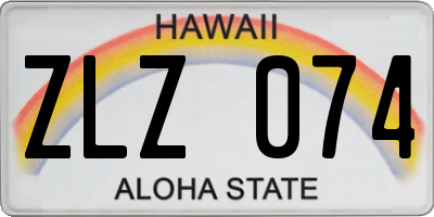 HI license plate ZLZ074