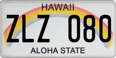 HI license plate ZLZ080