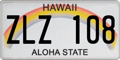 HI license plate ZLZ108